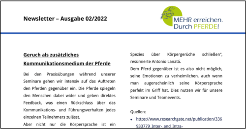 Newsletter Mehr erreichen durch Pferde 2022_2